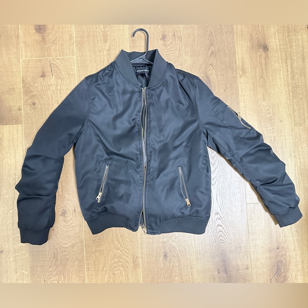 Black Puff Bomber Jackets